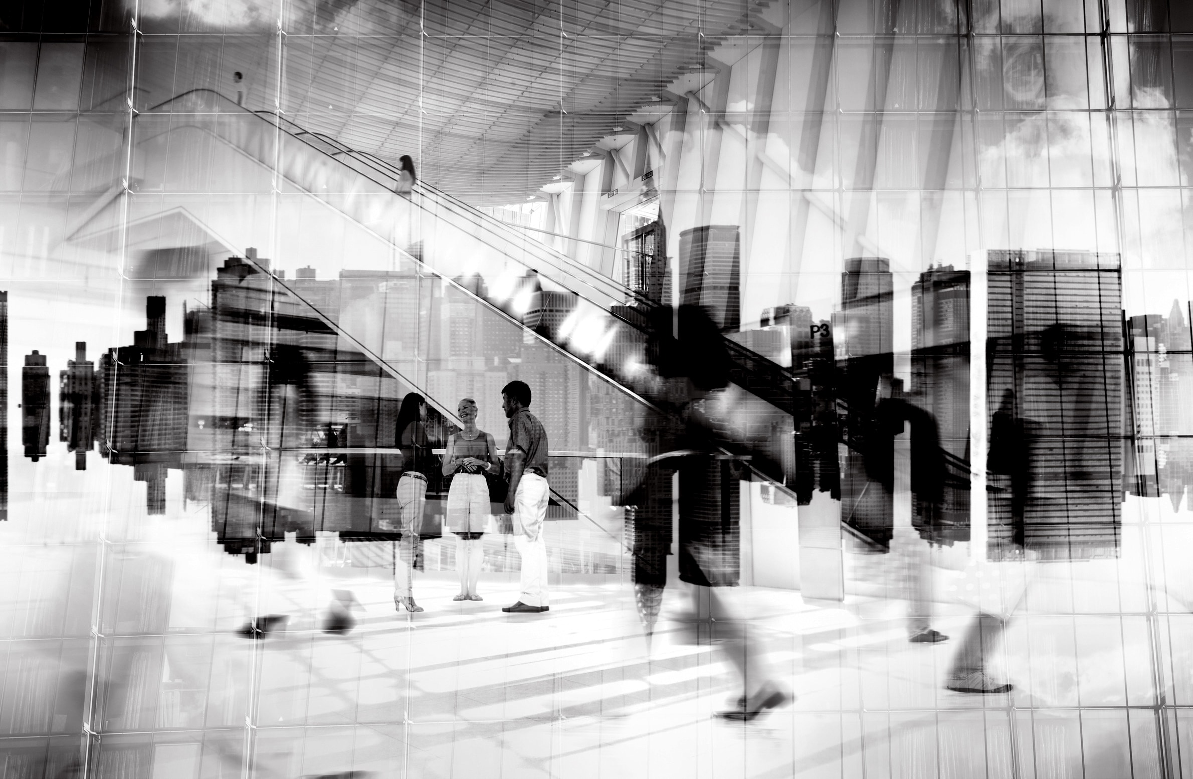 Shopping Mall Team Friendship Community Urban Scene Concept