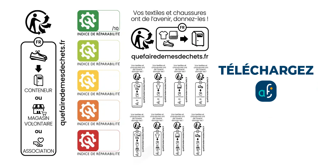 Logos Triman, infotri et indice de réparabilité