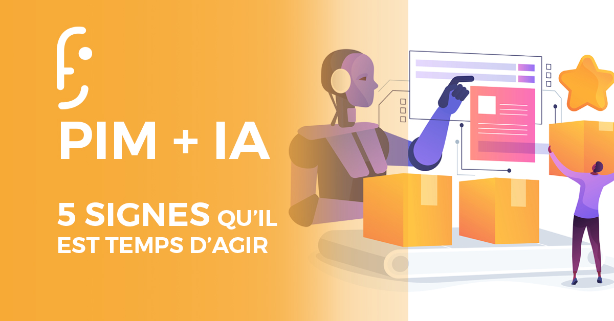 Illustration d’un PIM avec intelligence artificielle pour centraliser les données produits