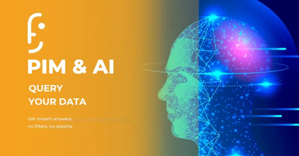 Illustration of a PIM with artificial intelligence allowing product data to be queried in plain language